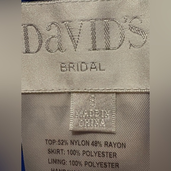 David's Bridal Elegant Blue Gown - Picture 2 of 6